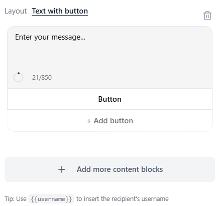 Text with Buttons Example