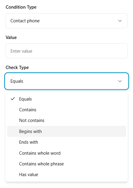 Contact Phone Condition